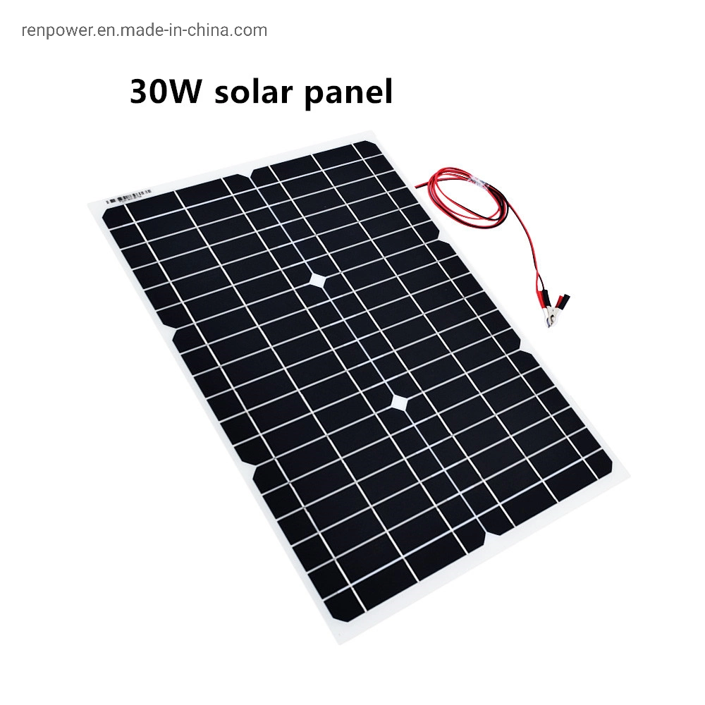 30W 20W 18V 12V Flexible Solar Panel Panels Sunpower Solar Cells Module DC for Car Yacht LED Light RV 12V Battery Boat Outdoor Charger